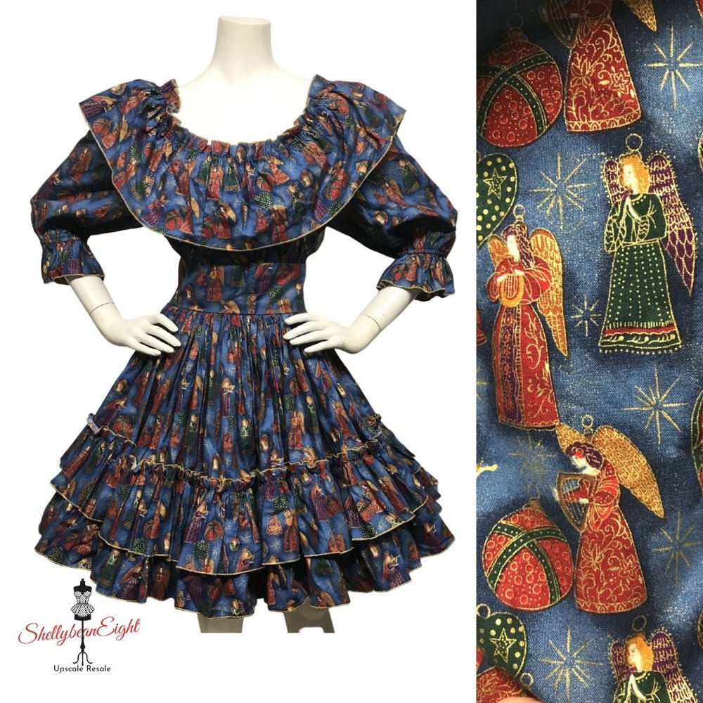 VTG Western Square Dance Circle Skirt Dress M 8 - Picture 5 of 14